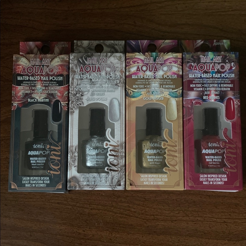 It’s bundle time! NWOT Ioni Nail Art Aqua Pop 4pc Water-Based Nail Polish Set